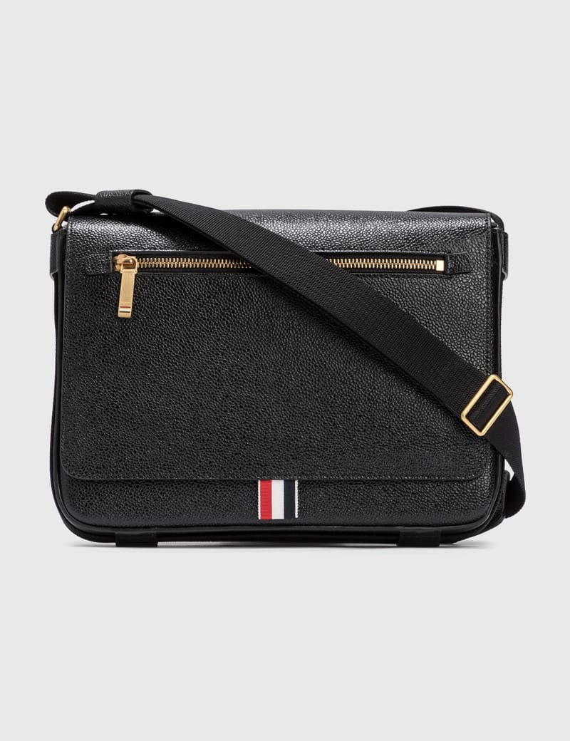Thom Browne - TONAL STRAP LEATHER REPORTER BAG | HBX - Globally