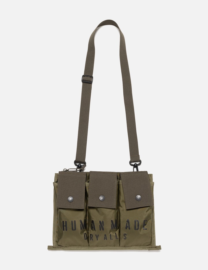 Human Made Military Shoulder Bag - 橄榄绿战术斜挎包，轻便耐用，多口袋设计满足日常收纳需求。 | HBX