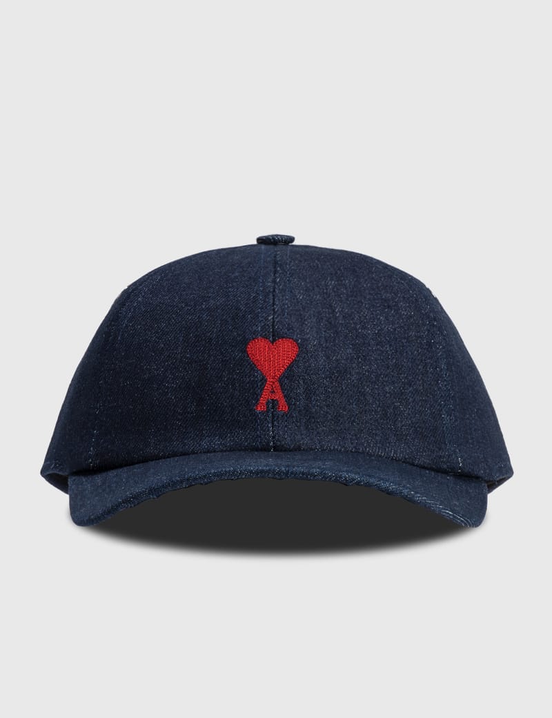 Ami Parisキャップ Ami De Coeur 刺繍キャップ ブラック | AMI PARIS
