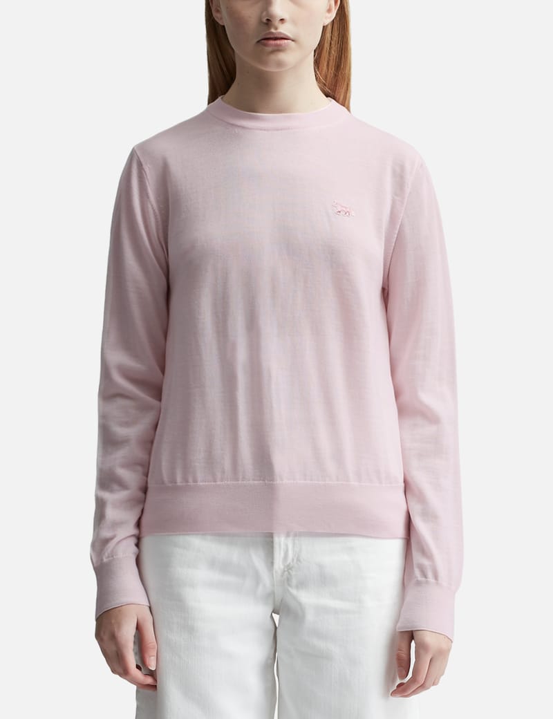 DOUBLE FOX HEAD PATCH R-NECK CARDIGAN | Maison Kitsuné