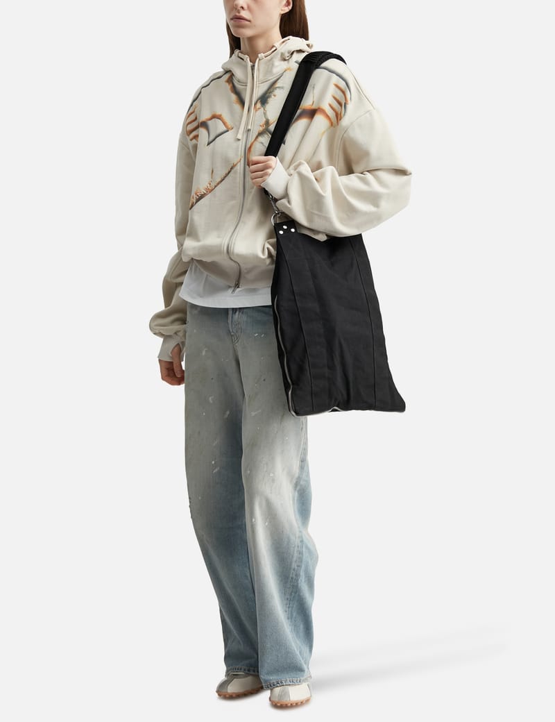 FINE CHAOS Waxed White Cargo Trousers - オーガニックコットン製