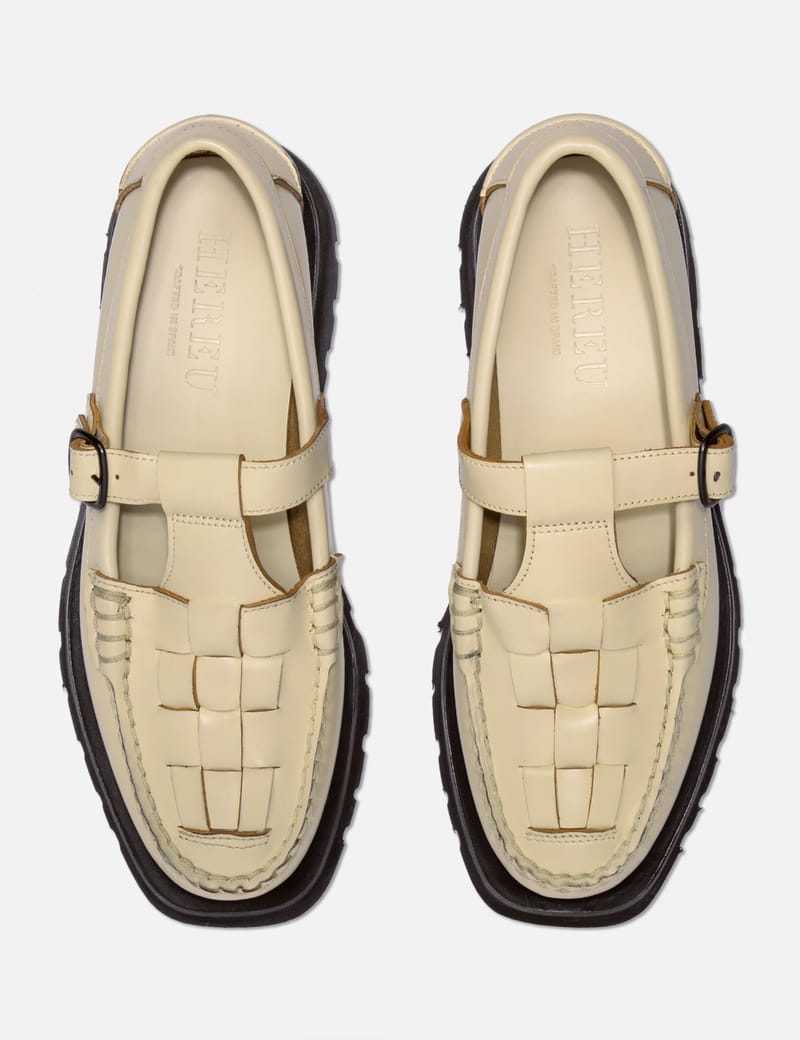 【関税込み】HEREU オフホワイト Soller Sport ローファー SOLLER SPORT - Tread Sole T-Bar Loafer – Hereu Studio