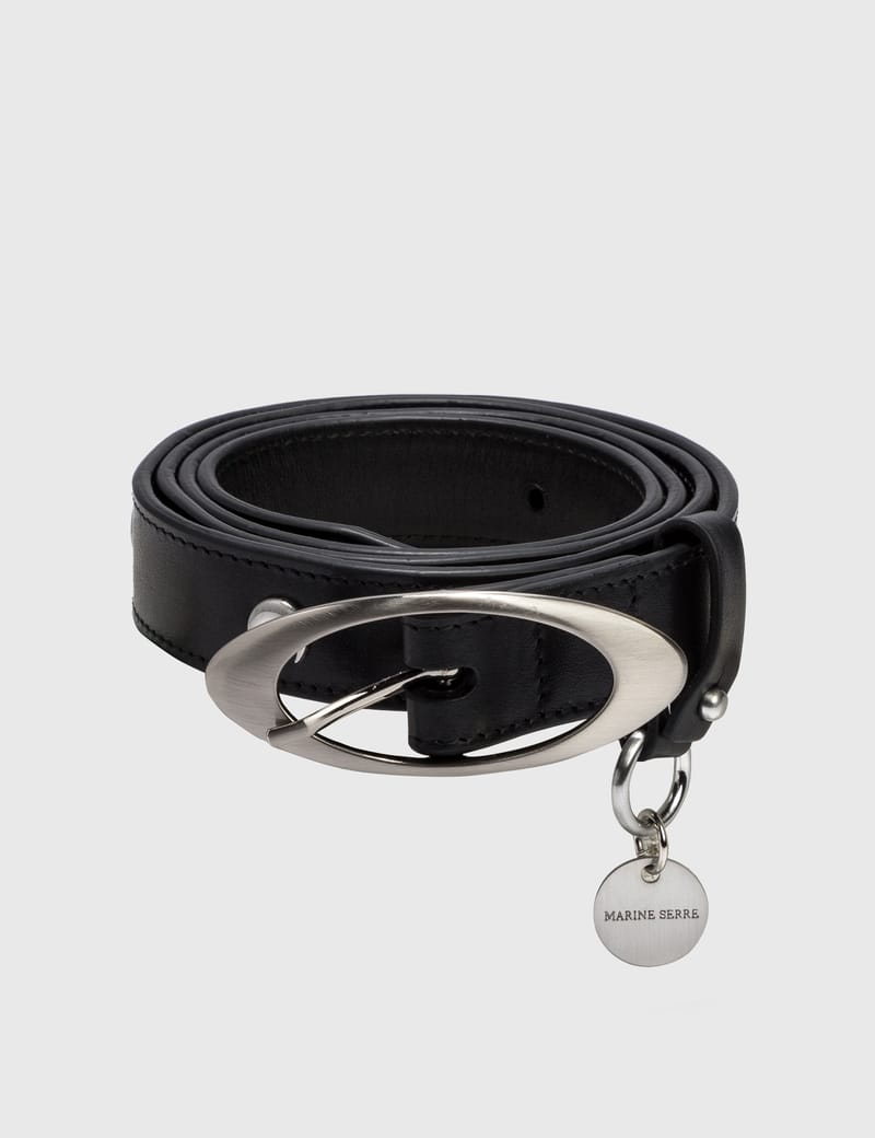 Marine Serre - Moon Stud Thin Leather Belt | HBX - Globally