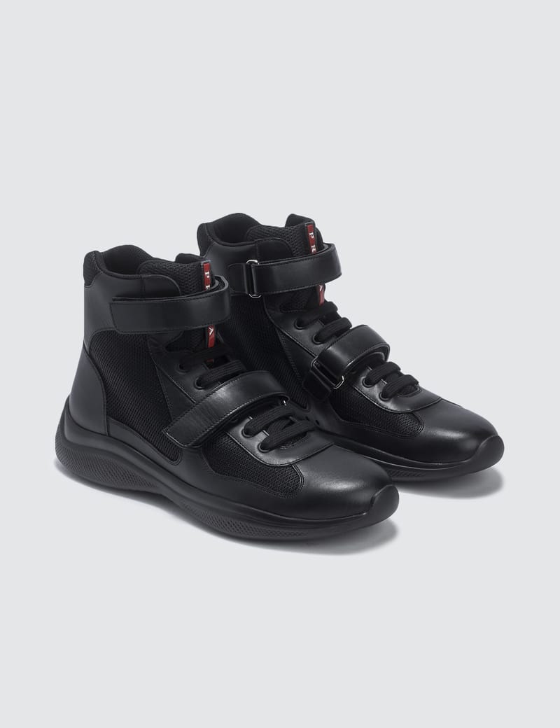 Prada - High Top Velcro Strap Sneaker | HBX - Globally Curated