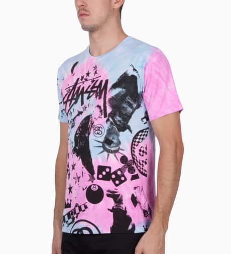 Stüssy - Aqua Classic College Tie-dye T-Shirt | HBX