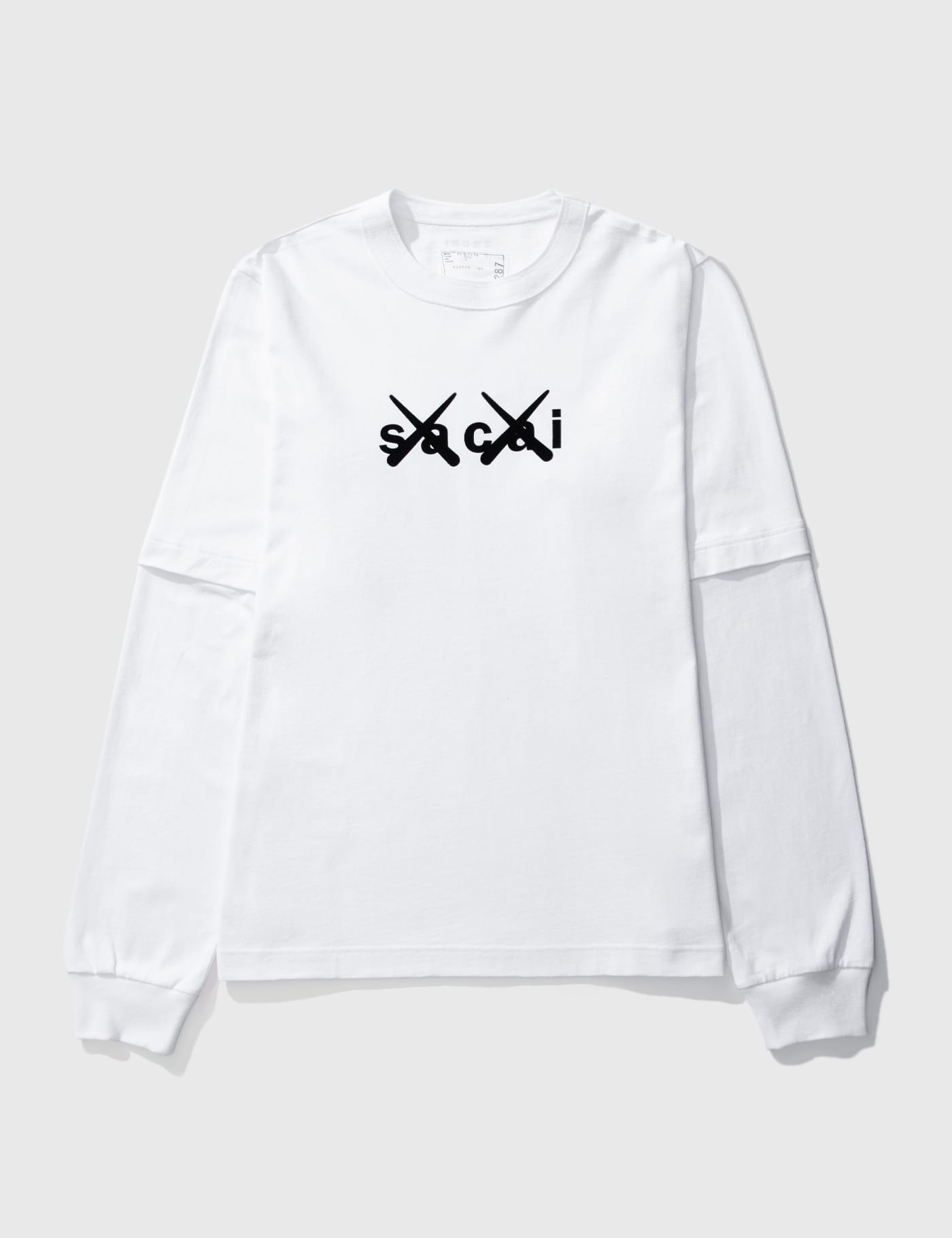 Sacai - KAWS Flock Print Long Sleeve T-shirt | HBX - Globally 