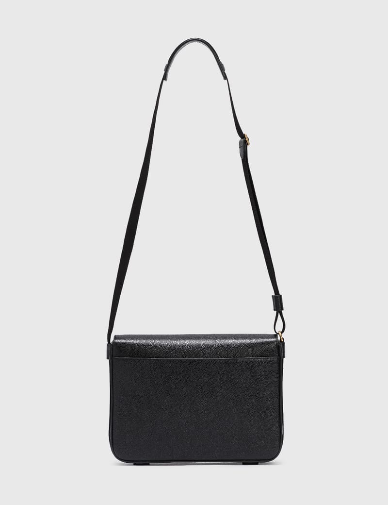 Thom Browne - TONAL STRAP LEATHER REPORTER BAG | HBX - Globally