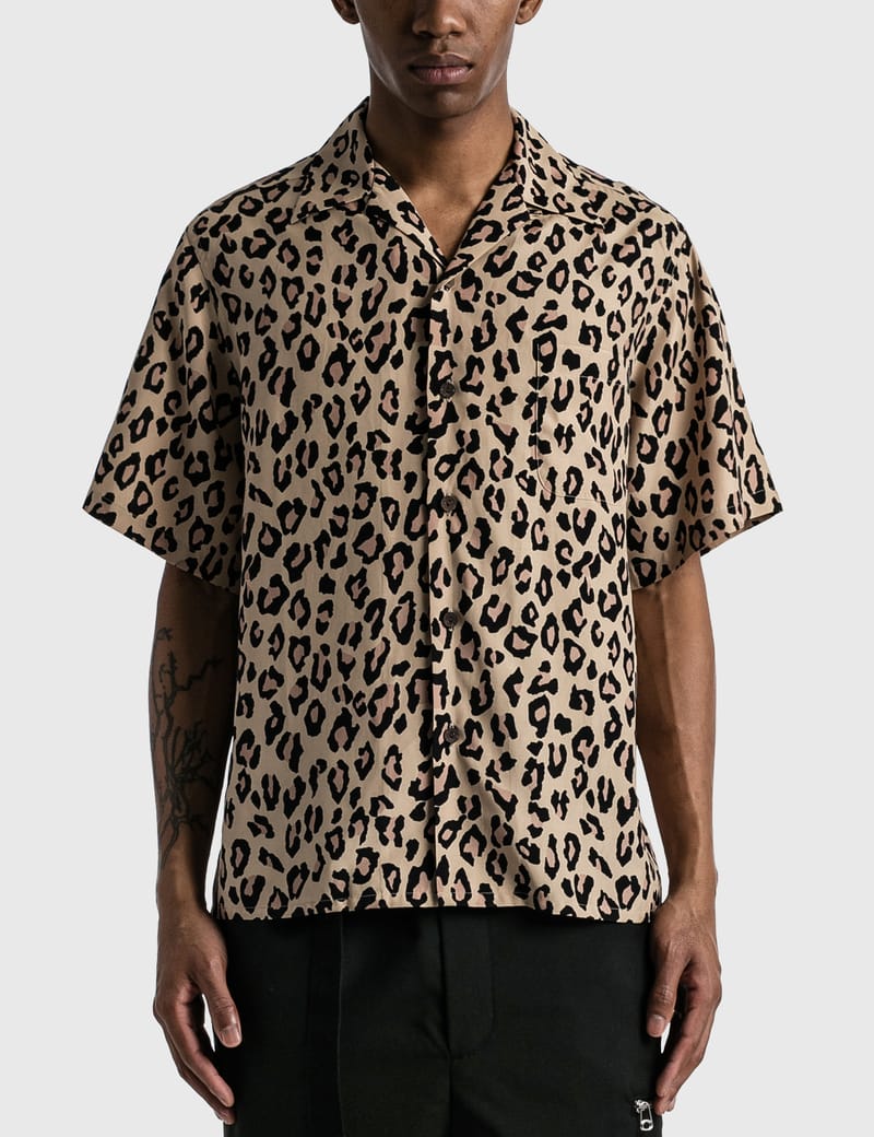 限定SALE】ワコマリア LEOPARD OPEN COLLAR SHIRT-