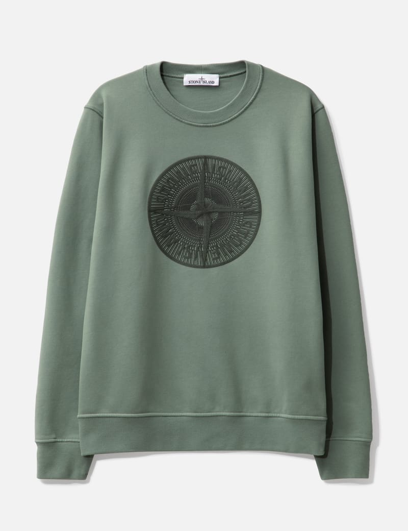 Stone Island Rubberized Logo Sweatshirt HBX Globally Curated Fashion and Lifestyle by Hypebeast