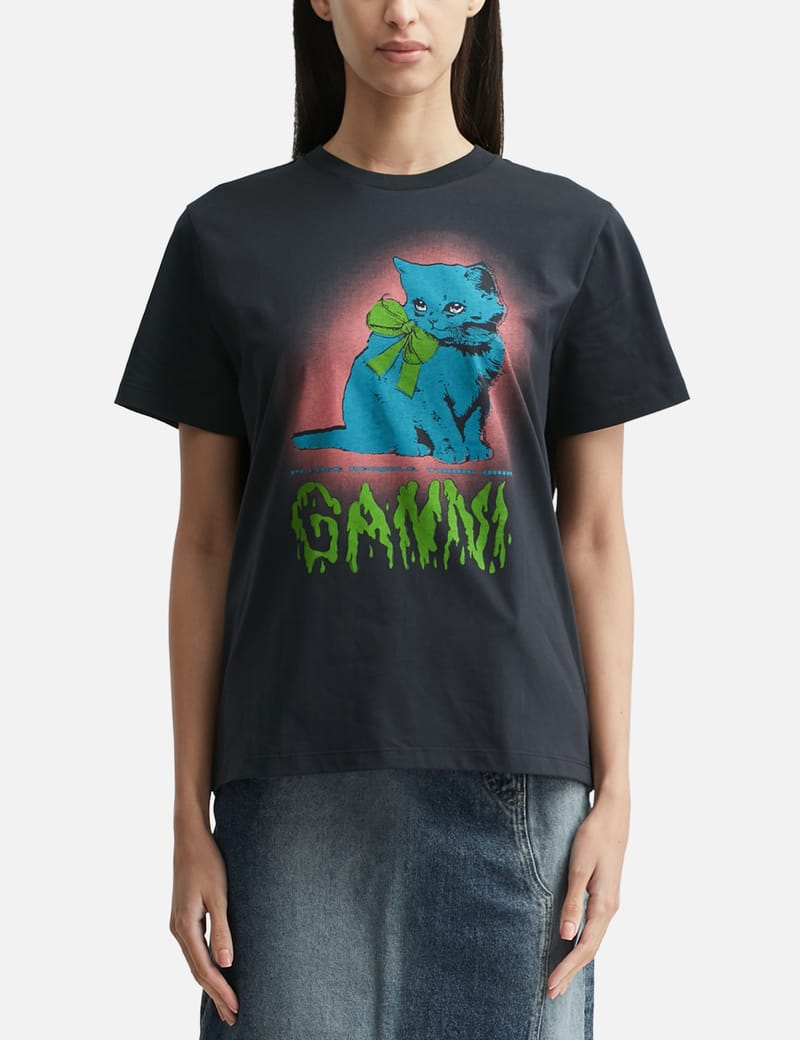 GANNI ストロベリーTシャツ グレー M Ganni - グレー リラックス ストロベリー Tシャツ | HBX