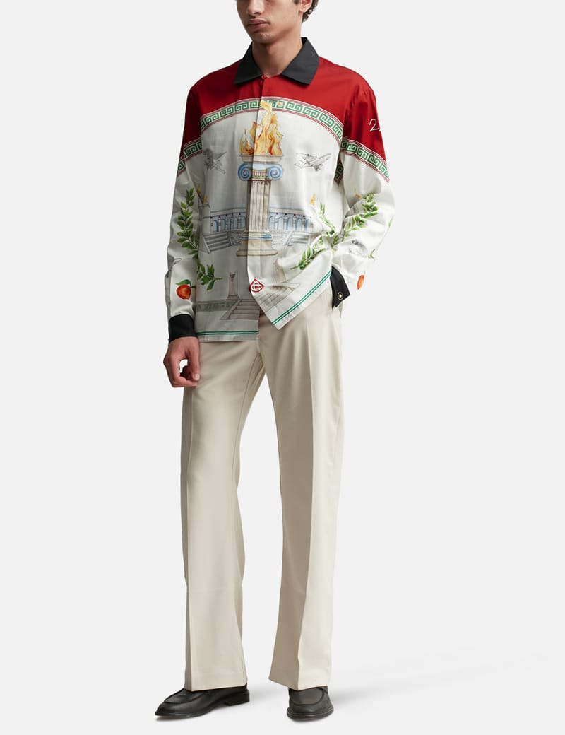 Tシャツ・カットソー Casablanca FW25 'Cuban Collar' shirt (MPF25SH00307 CASAWAY) Casablanca Casaway Silk Cuban Collar Shirt | Saks Fifth Avenue