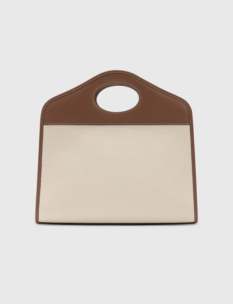 Burberry - Small Two-tone Canvas and Leather Pocket Tote