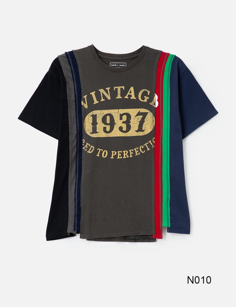 Needles 7 Cut Wide T-Shirt - College - Reworked vintage patchwork