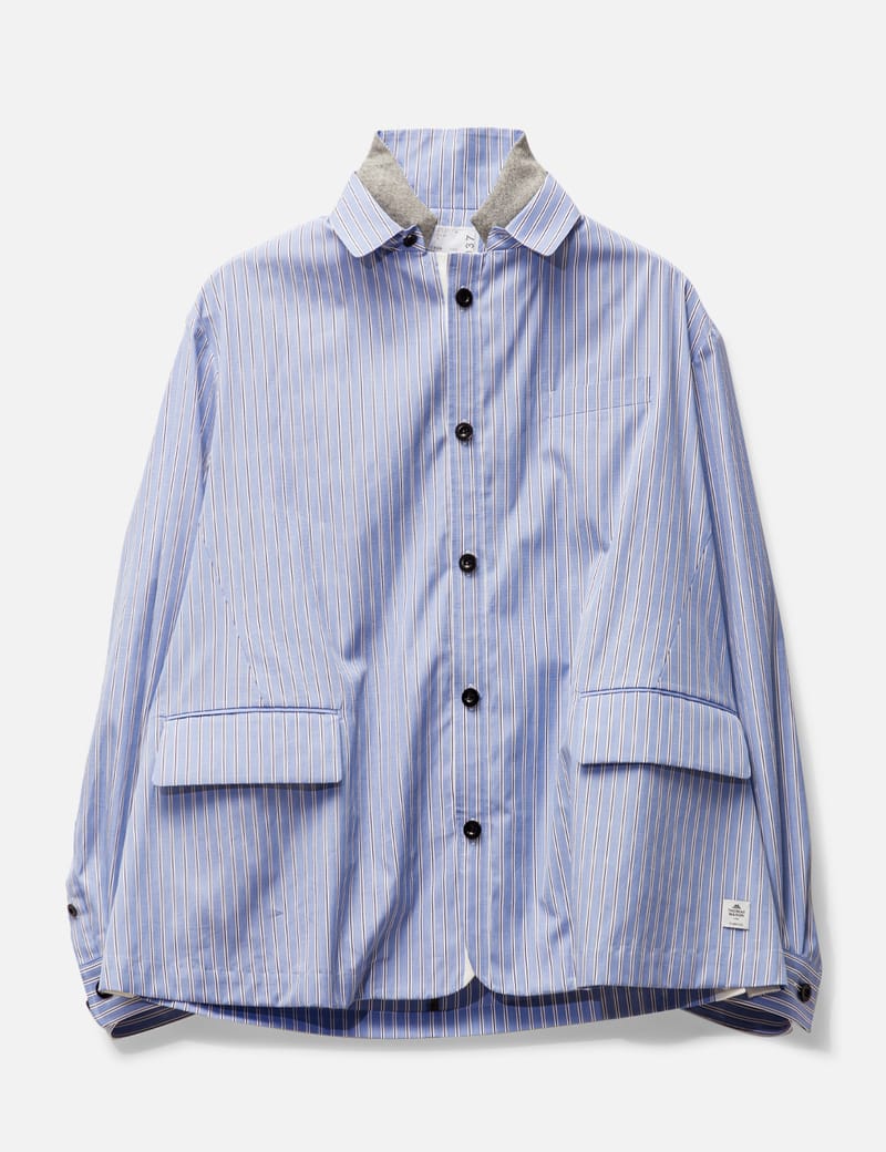 Thomas Mason Cotton Poplin Jacket In Blue