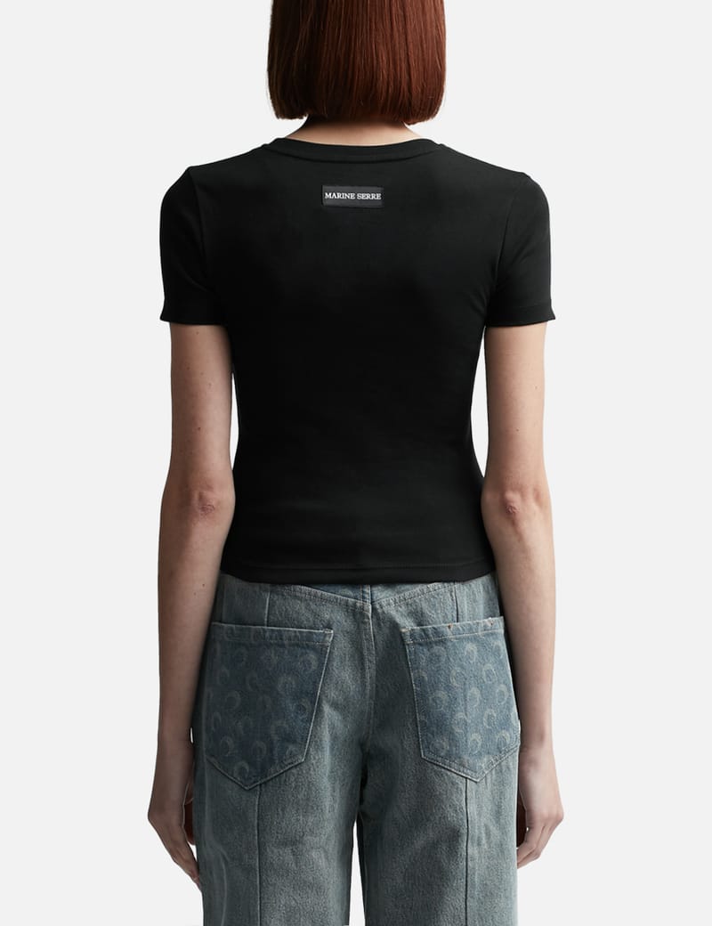 Marine Serre - Moon Logo Jersey Baby Fit T-Shirt | HBX