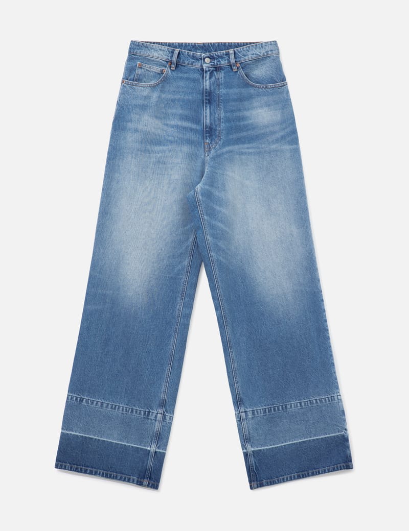MM6 Maison Margiela Wide-Leg Jeans - ライトウォッシュの風合いが