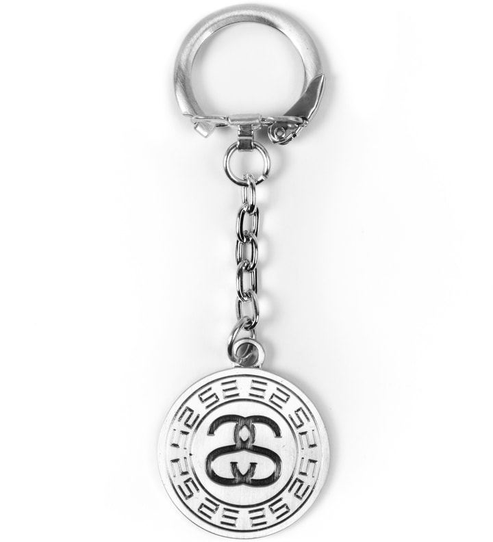 Stüssy Silver Greek Keychain HBX Globally Curated Fashion and