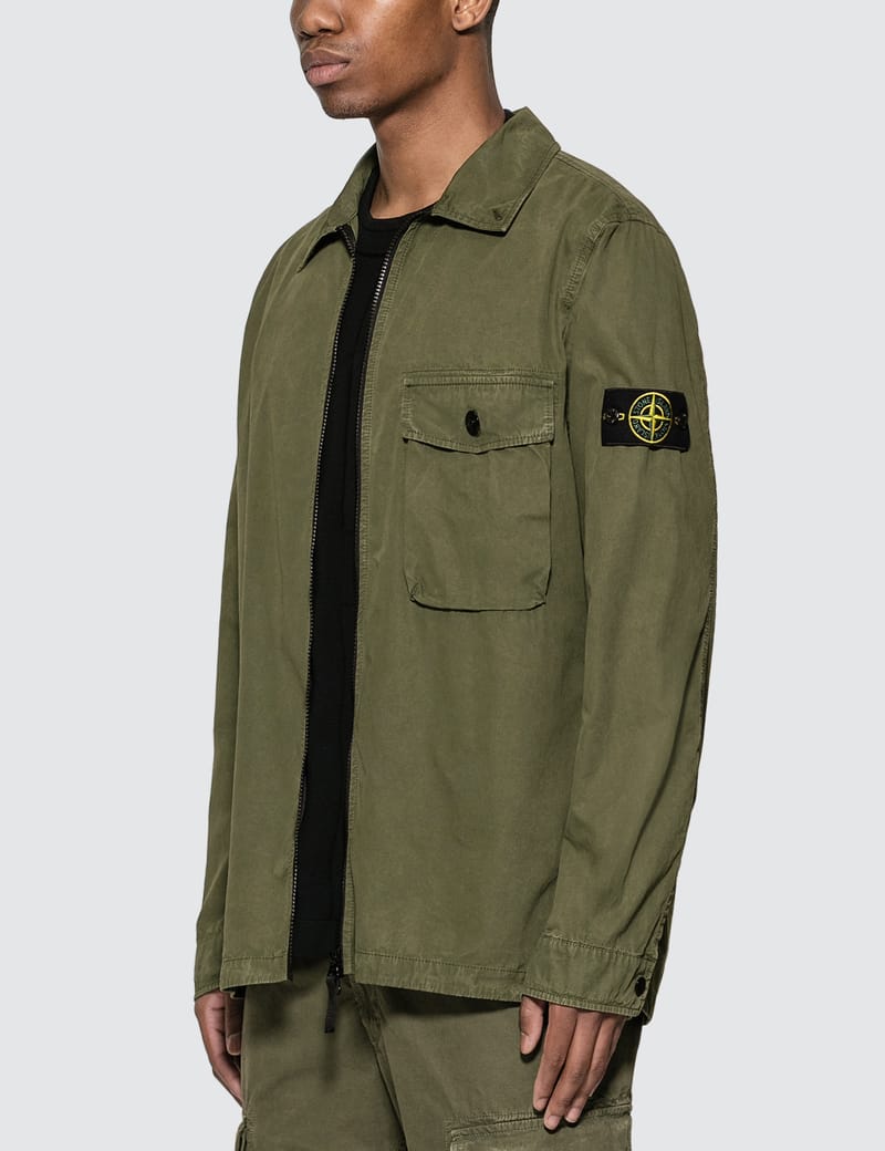 Stone island hotsell brushed canvas overshirt