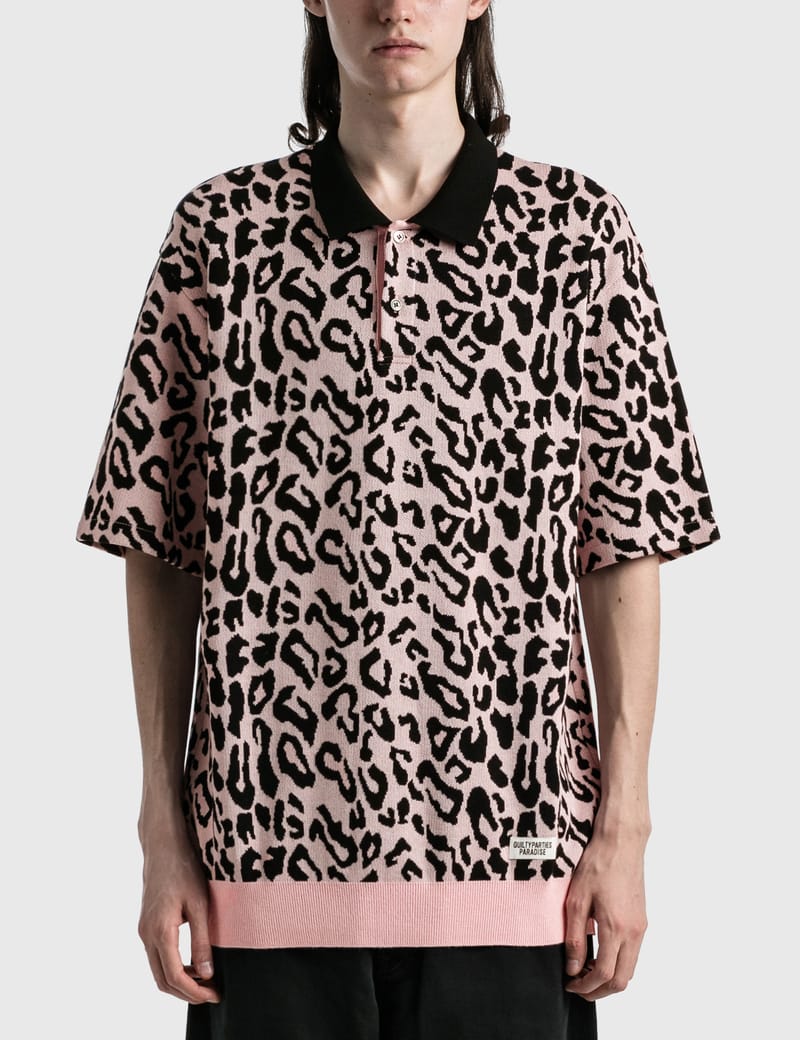 Wacko Maria - Leopard Knit Polo Shirt | HBX - Globally