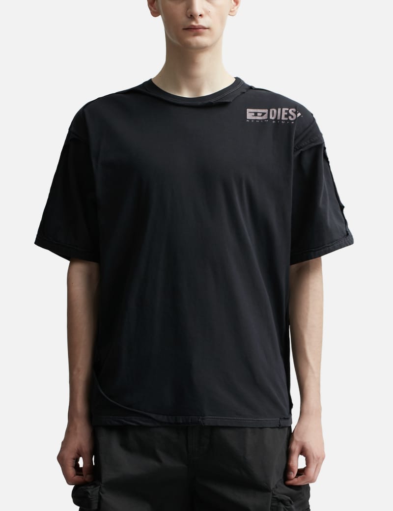 【DIESEL】 Logo T-shirt in destroyed jersey T-Boxt-Peel Diesel Men's T-Boxt-Peel Destroyed Logo T-Shirt | Neiman Marcus