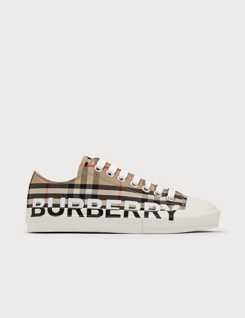 Burberry - Logo Print Vintage Check Cotton Sneakers | HBX