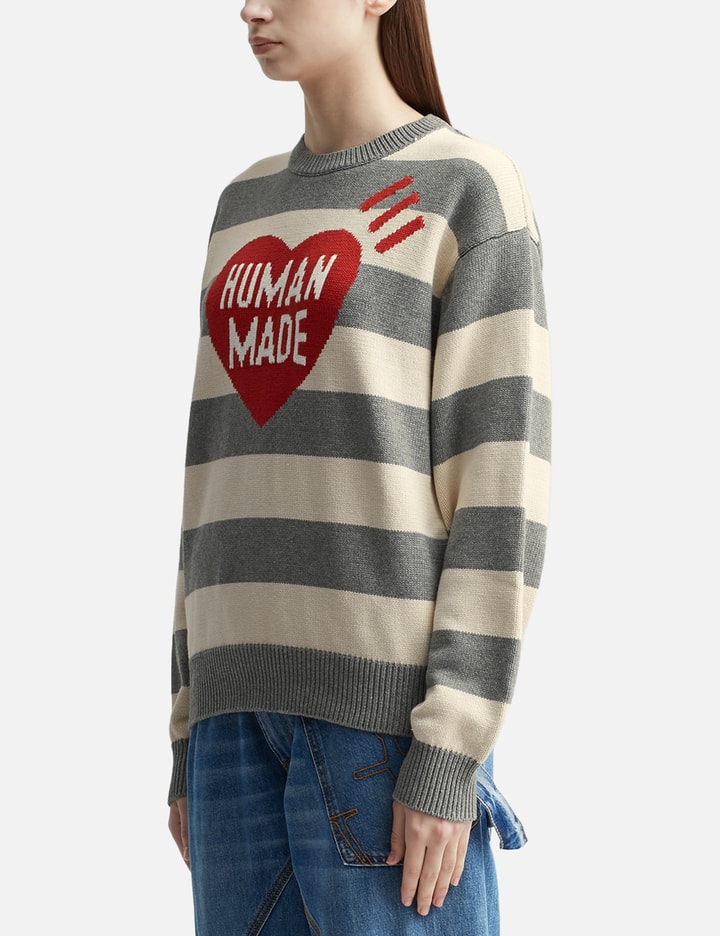 Human Made STRIPED HEART KNIT SWEATER HBX Globally Curated