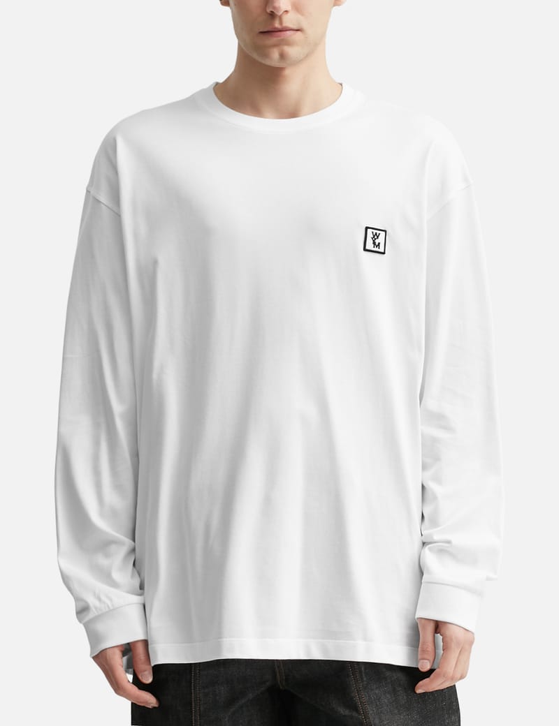 Wooyoungmi Long-Sleeve Logo T-Shirt - Korean-made white ribbed