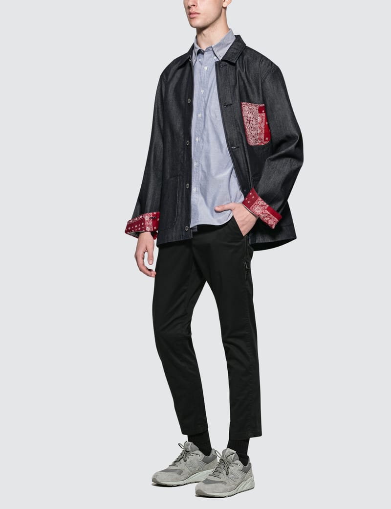 SOPHNET. - Coverall Jacket | HBX SOPHNET. LEATHER COLLAR COVERALL