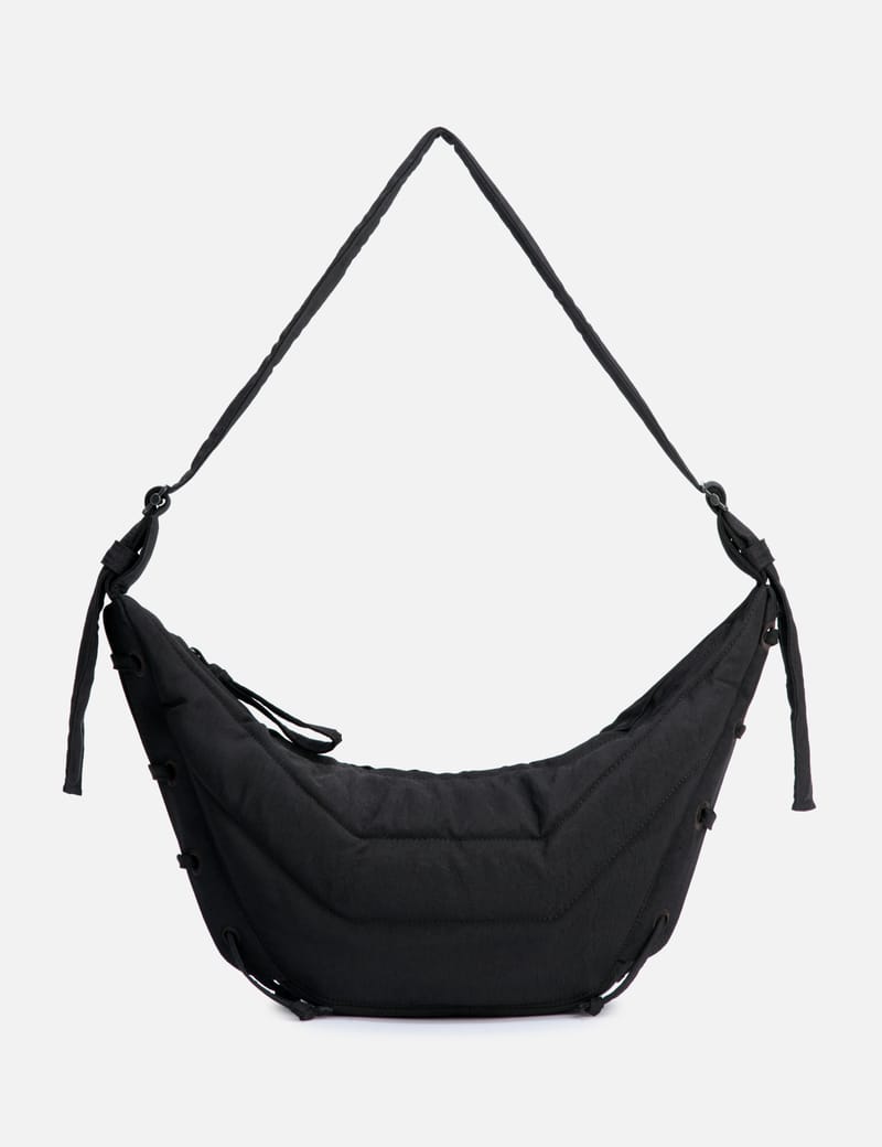 Lemaire Small Soft Game Bag - quilted nylon shoulder bag in dark