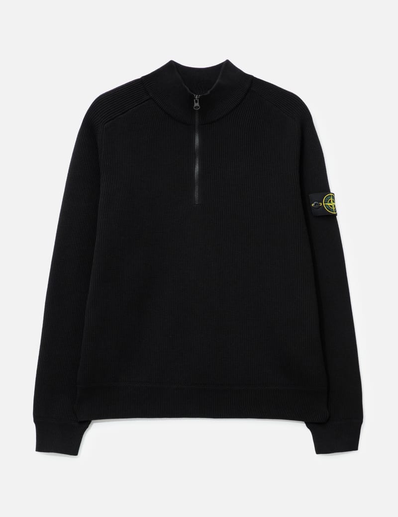 Stone Island Half Zip Waffle Knit - 綿100%のワッフルニット、暖かく