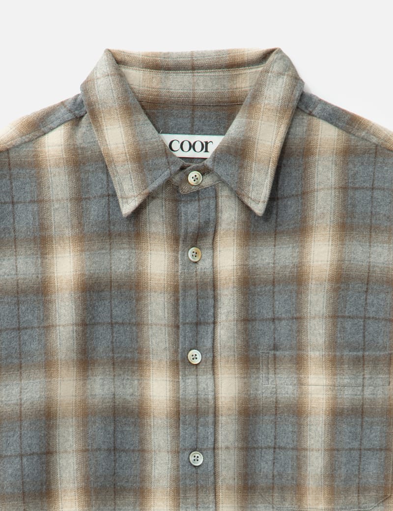 COOR - Ombre Flannel One Pocket Checkered Shirt | HBX