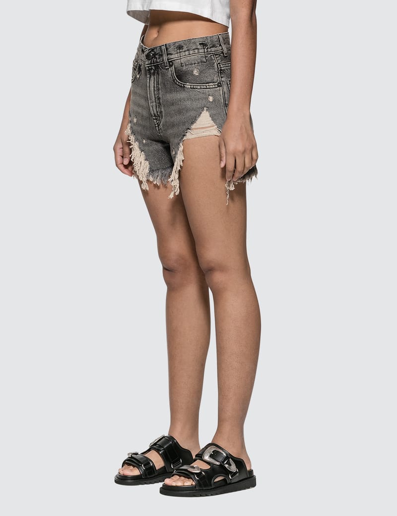 R13 Shredded Slouch Shorts HBX Globally Curated Fashion and