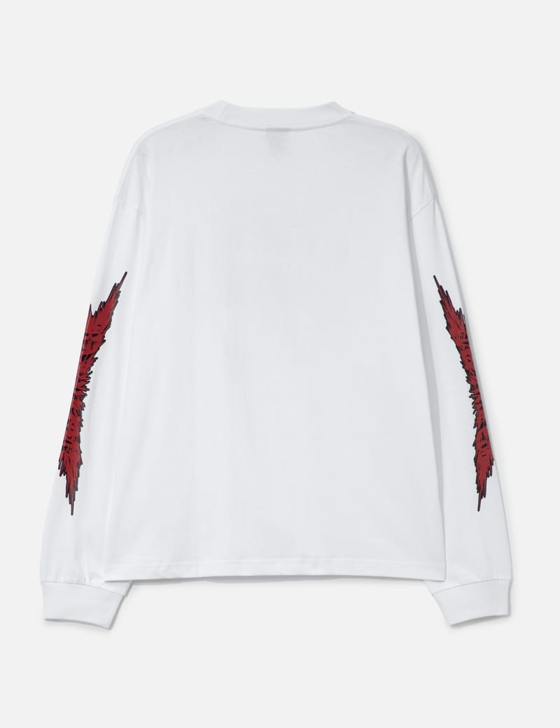 Babylon Long Sleeve Black Metal T-Shirt - White cotton tee with