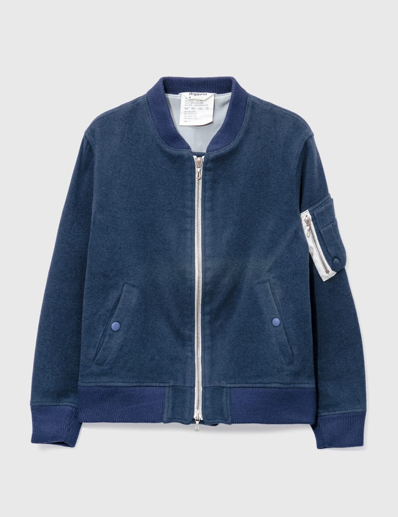 DIGAWEL - Digawel Blue Wool Bomber Jacket | HBX - Globally Curated