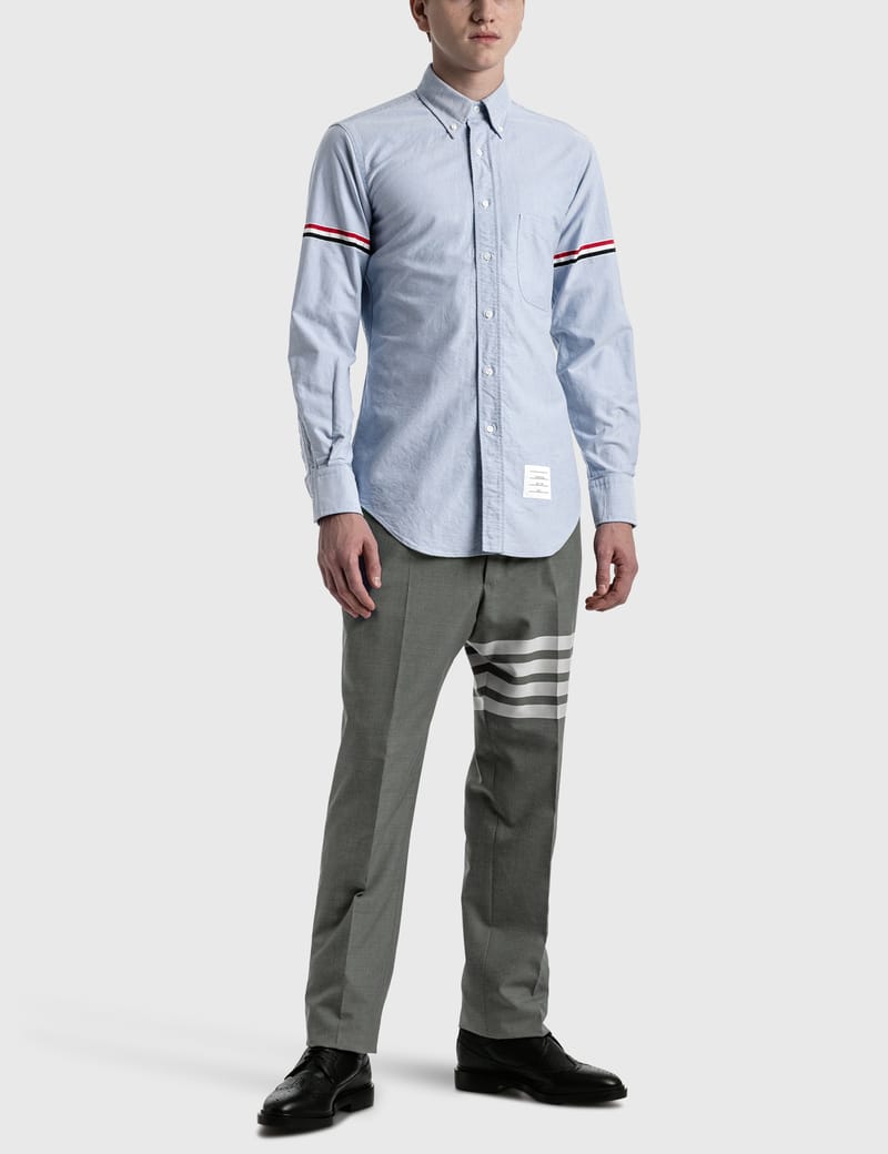 Thom Browne オックスフォード アームバンド クラシックシャツ トム ブラウン - グログランアームバンド付きオックスフォード