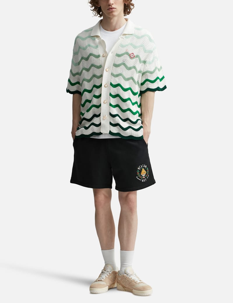 Casablanca - Wavy Gradient Crochet Shirt | HBX - Globally Casablanca - Wavy Gradient Crochet Shirt | HBX - Globally