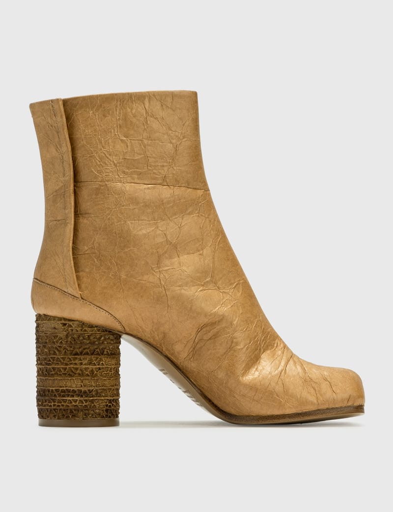 Maison Margiela - Crinkled Faux Leather Tabi Ankle Boots | HBX