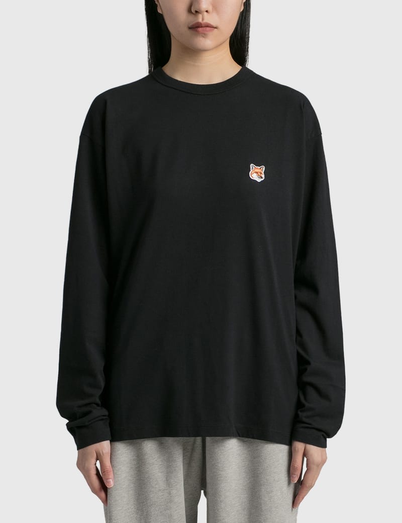 Maison Kitsuné - Fox Head Patch Regular Long-Sleeved T-shirt | HBX