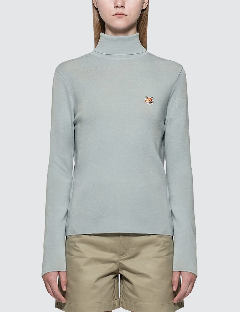 Maison Kitsuné - Turtleneck Fox Head Patch Sweater | HBX