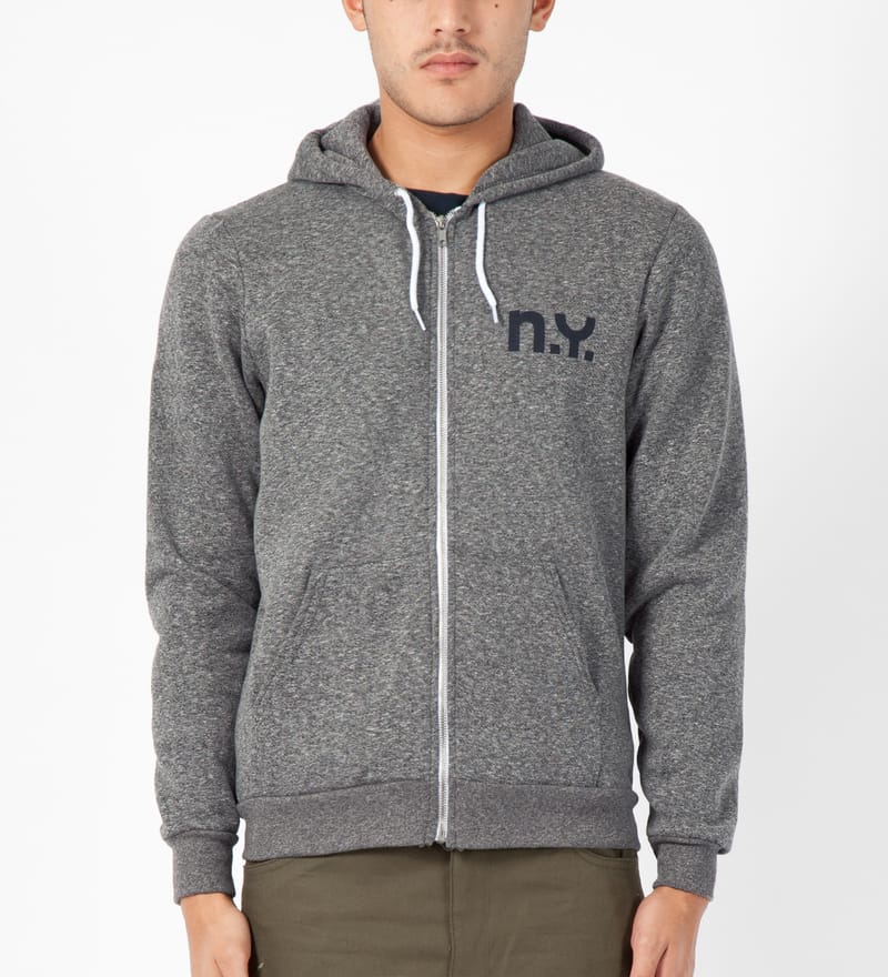 Only Ny - Speckled Heather Grey NY Zip Hoodie | HBX