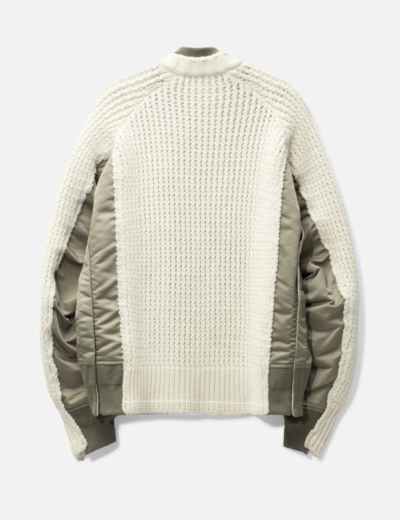 Sacai - Nylon Twill Mix Knit Blouson | HBX - Globally Curated