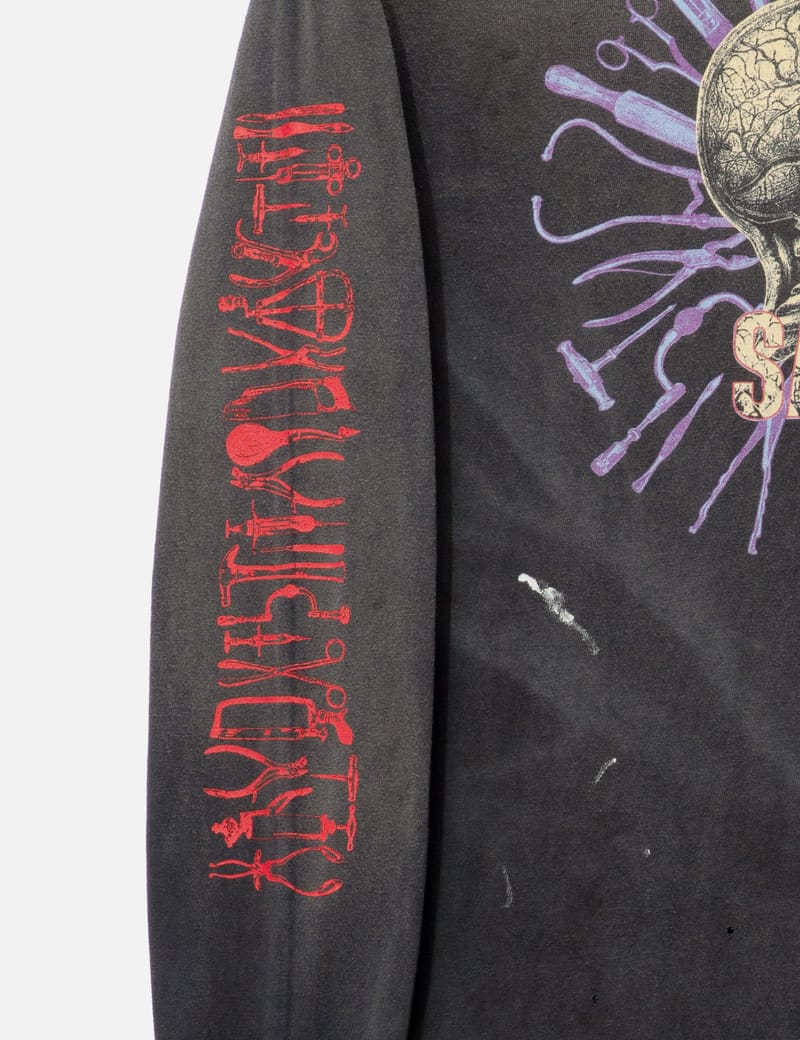 Saint Michael Head Long Sleeve T-Shirt - Vintage-washed graphic