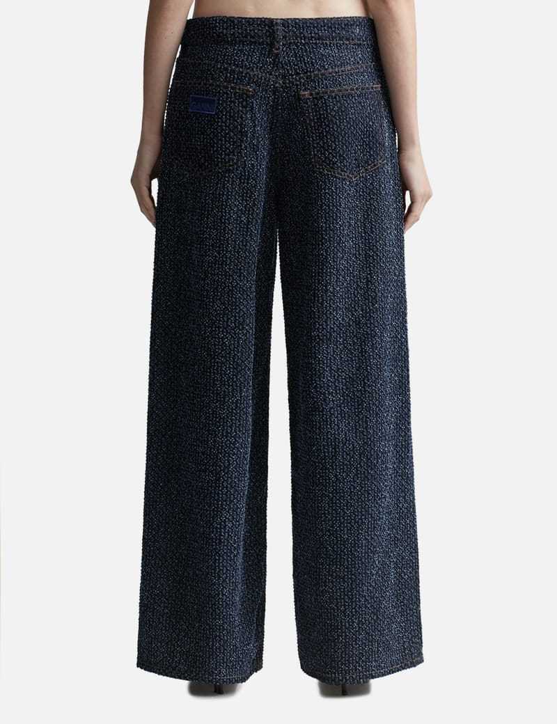 Ganni - Fluffy Denim Wide Jeans | HBX