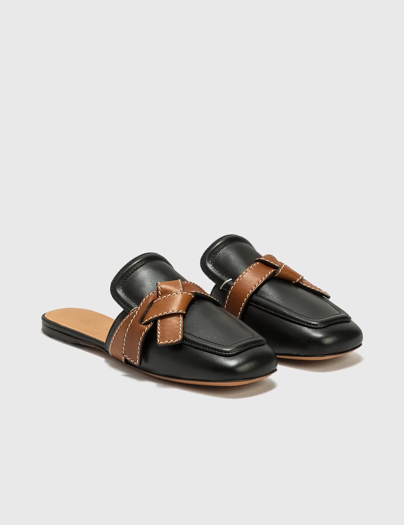 【LOEWE】 GATE FLAT MULE Loewe GATE FLAT MULES, Low Heel Leather Warm Desert Women's