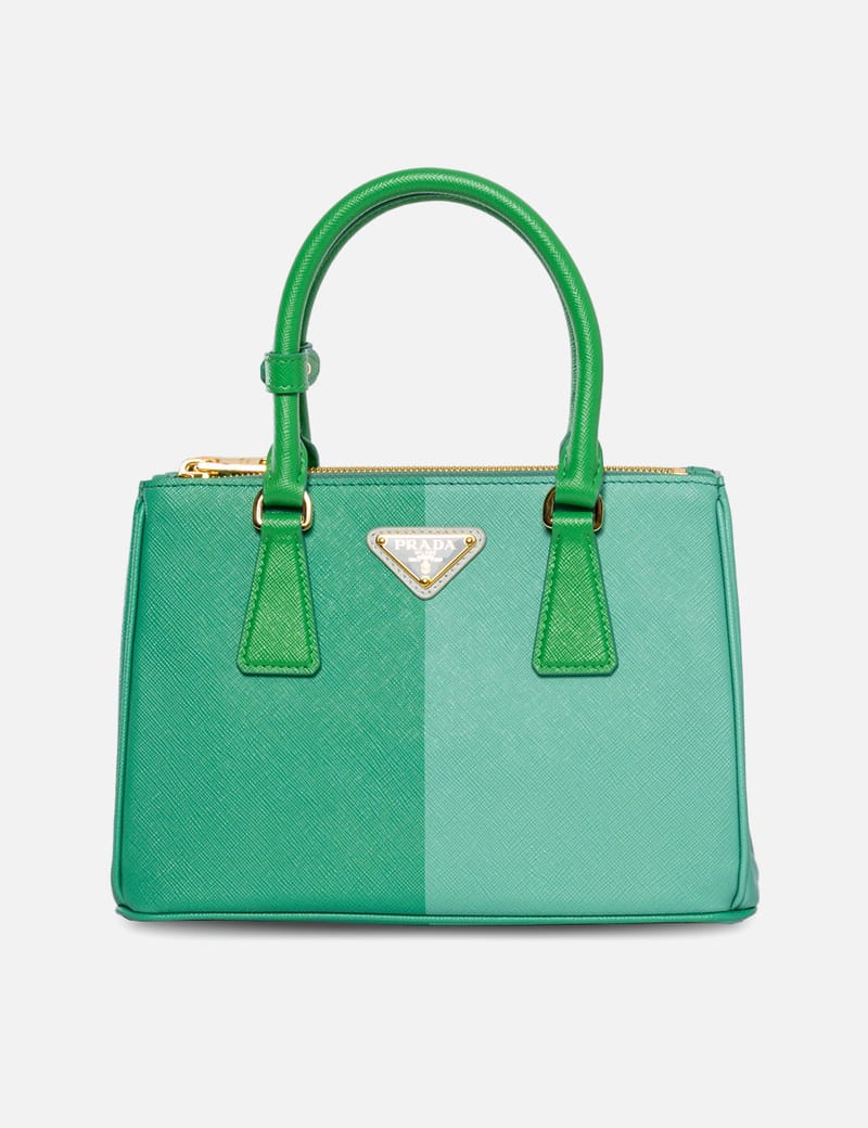 Prada - PRADA Two -Tone Green Small Galleria Saffiano Bag (Limited