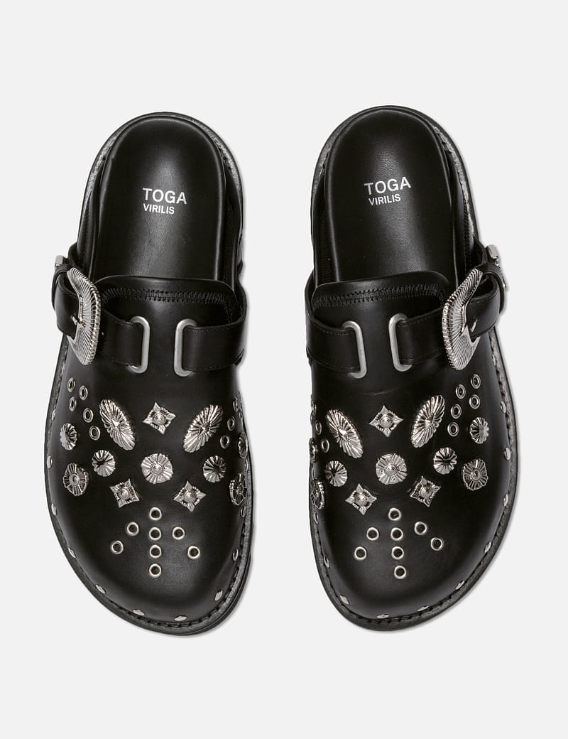TOGA PULLA 国内買付 EYELET L SABOT Toga Pulla Olive Eyelet Metal Sabot shoes - Olive | Garmentory