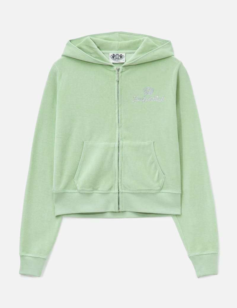 Sporty & Rich Sporty & Rich X Juicy Couture Script Velour Zip