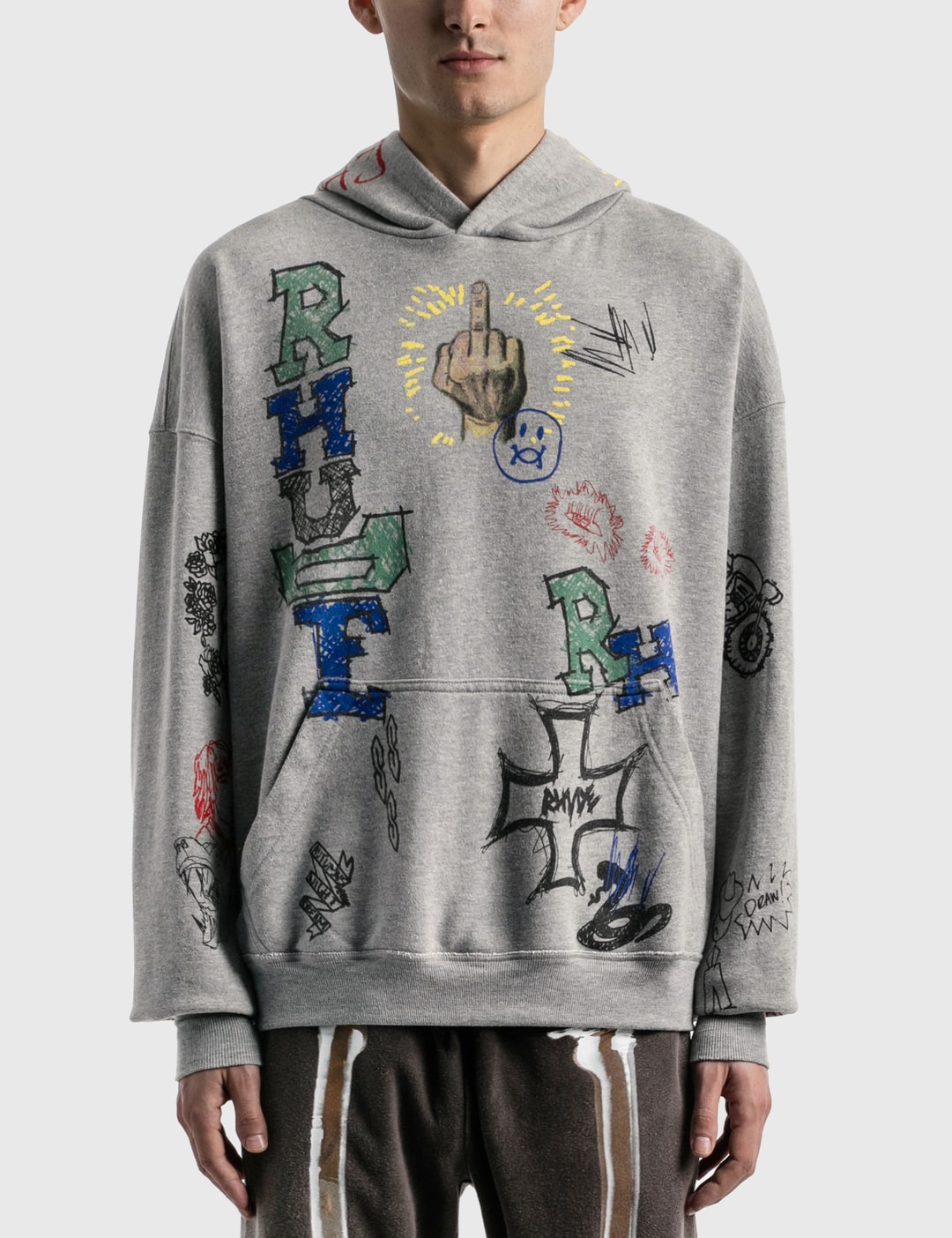 Rhude doodle hoodie clearance