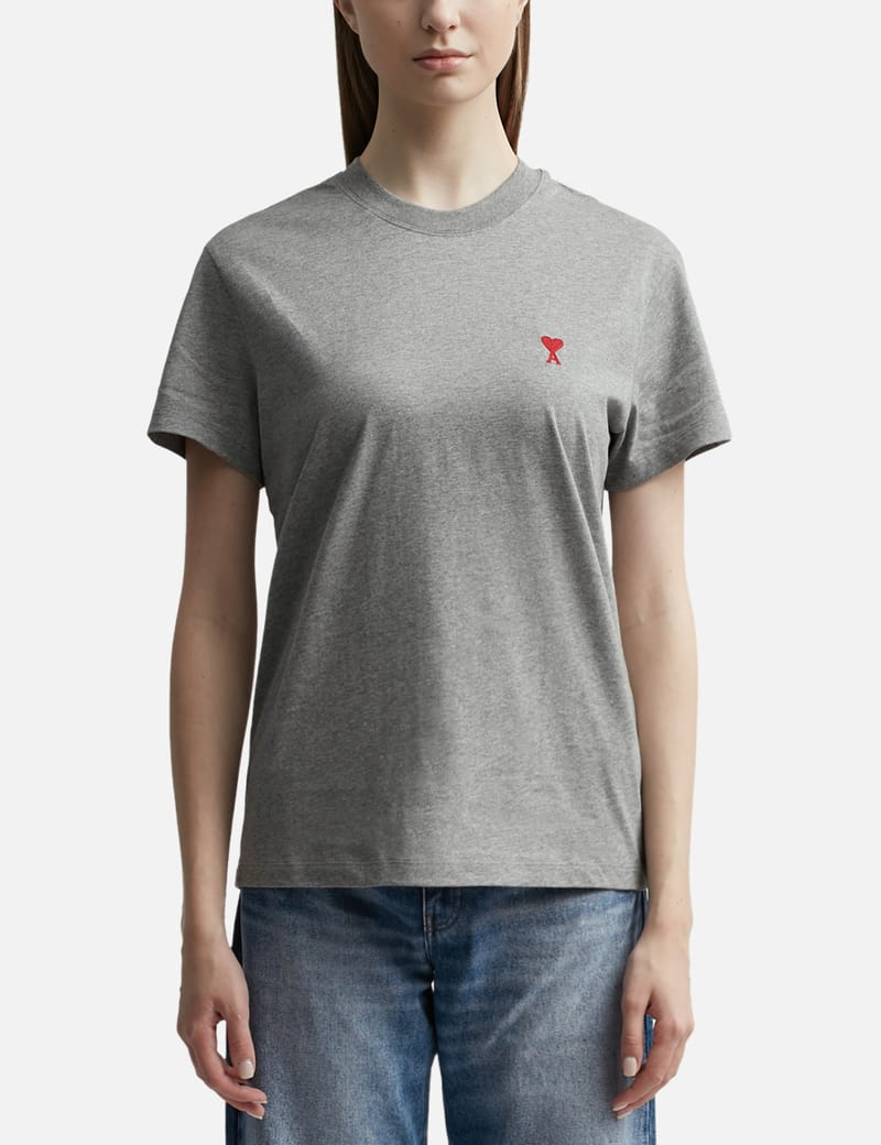 [Ami]★AMI de Coeur Oragnic T-shirt★関税無 AMI DE COEUR RED T-SHIRT CLAY BLUE