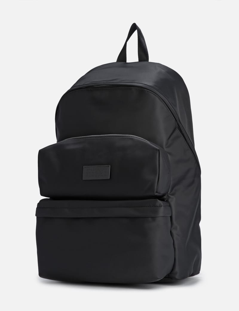 MM6 Maison Margiela Black Nylon Three Pockets Backpack MM6